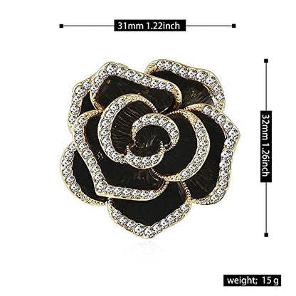 Women Camellia Flower Pearl Enamel Brooch Pins for Ladies Jewelry Fashion - color: E