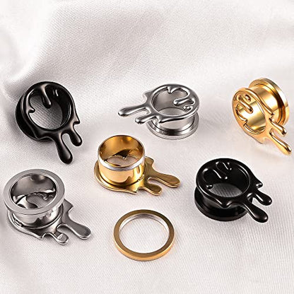 DOEARKO 2PCS Ear Gauges Cool Bat Saddle Ear Plugs Tunnels 316 Stainless Steel Hypoallergenic Earrings Gauges for Ears Expander Body Piercing Jewelry - color: #298 Black, size: 5/16"