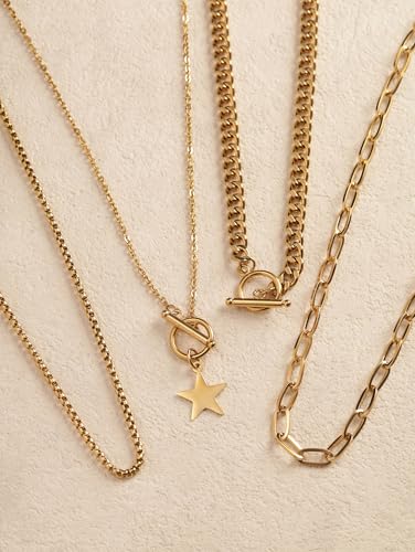 Sacina Goth Layered Star Choker Necklace, Gothic Punk Grunge Emo Necklace, Christmas Jewelry Gift for Women - color: Gold