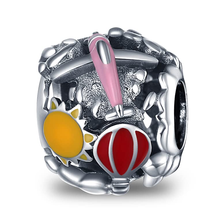 LIGHTDOG 925 Sterling Silver Charms for Bracelets Necklaces Dangle Pendants Beads Charms Fits Pandora Charms Bracelets Jewelry Holidays Gift for Women - style: Fantasy Journey Flying Rainbow Sky Charm