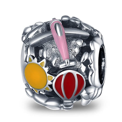 LIGHTDOG 925 Sterling Silver Charms for Bracelets Necklaces Dangle Pendants Beads Charms Fits Pandora Charms Bracelets Jewelry Holidays Gift for Women - style: Fantasy Journey Flying Rainbow Sky Charm