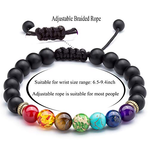 Men Women 8mm Lava Rock Beads Chakra Bracelet - color: set5