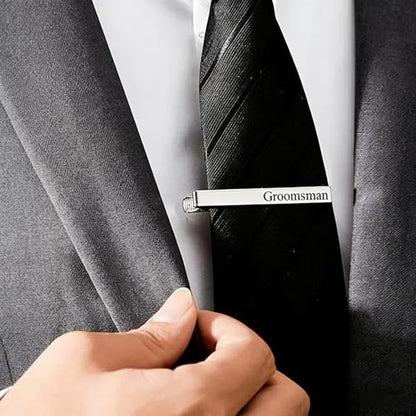 Custom Tie Clips for Men,Personalize Engraved Tie Bar,Stainless Steel Tie Clip for Business, Wedding, Anniversary, Father's Day Gifts,Ideal for Groomsman Best Man Dad Husband Boyfriend - style: 2-Gold + 2-Silver