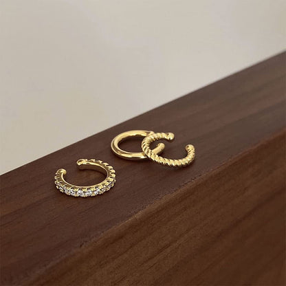Ear Cuff for Women 14K Gold Plated Cuff Earrings Cubic Zirconia Hoop Huggie Ear Cuffs for Girls Gold Ear Cuffs Non Pierced Ear Clips Cartilage Earring Women Jewelry - color: 6Pcs Gold Set