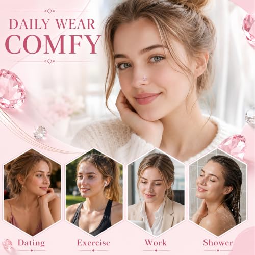 20G Colorful Rhinestone Steel Screw Nose Rings Studs Bar Pin Piercing Jewelry - color: Four colors - 16PC