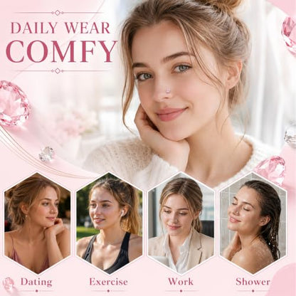 20G Colorful Rhinestone Steel Screw Nose Rings Studs Bar Pin Piercing Jewelry - color: Four colors - 16PC