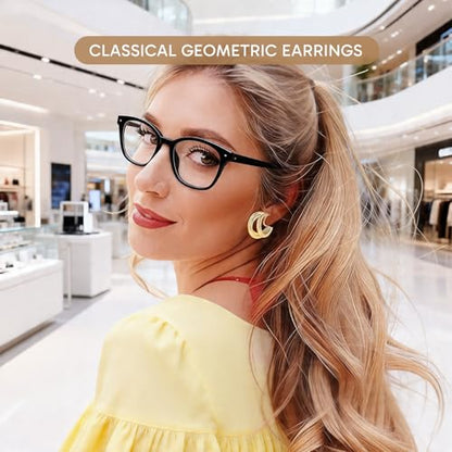 4 Pairs Gold Clip On Earrings, Non-Pierced Lightweight Hoops for Women, Comfortable for Daily & Party Wear