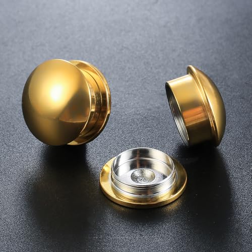 Casvort 2 PCS Hypoallergenic 0G-1" Cute Timeless Smooth Ball Screw Ear Gauges 316 Surgical Stainless Steel Fashion Ear Gauges Earrings Expander Women Piercing Body Jewelry - color: Gold, size: 8 mm