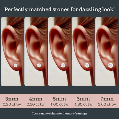 KEZEF Sterling Silver Stud Earrings for Women & Men - 4-Prong Setting Cubic Zirconia Earrings Studs - Premium CZ S925 Hypoallergenic - Available in 14K White and Yellow Gold, Rose Gold - 3mm to 9mm - color: 14K Rose Gold, size: 3mm - Tiny