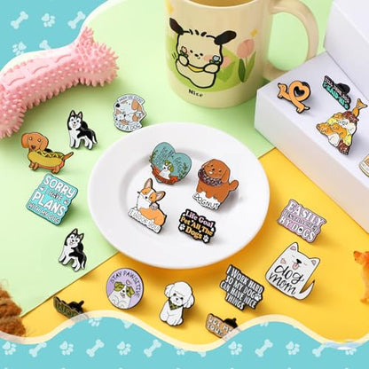 40 Pcs Dog Enamel Pins for Backpacks Funny Pet Dog Lapel Pins Lovely Cute Brooch for Women Men Lovers Clothes Bags Accessories Gifts - style: Dog Theme