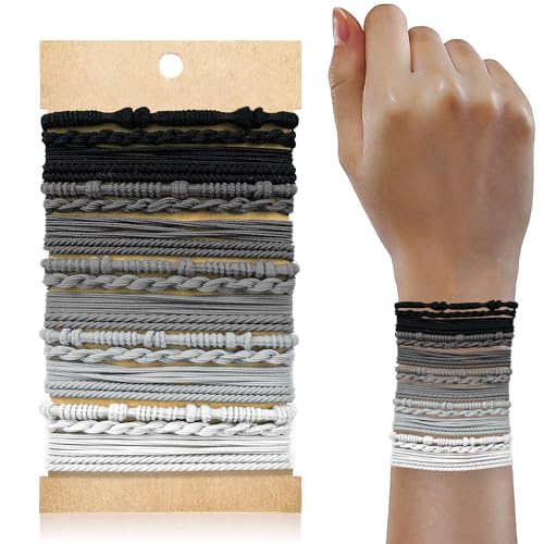 KANPRINCESS 20PCS Boho Hair Accessories, Elastic No-Damage Hair Ties, Cute Bracelets for Women and Girls - All Day Hold for Thick, Thin Hair, and Ponytails - color: Set10