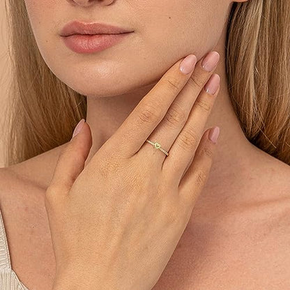 RLMOON 8PCS Gold Silver Rings for Women Non Tarnish Stackable Ring Set | 14K Gold Plated Dainty CZ Simulated Diamond Ring Eternity Wedding Band Gold Stacking Thumb Rings Size 4-12 - color: Gold Rings