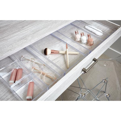 iDesign Clear Drawer Organizer | Plastic Tray, Makeup Storage, Bathroom Vanity, Dresser or Desk - size: XL