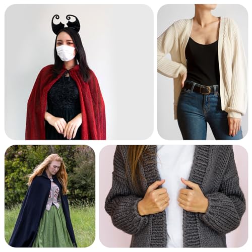uxcell Cloak Clasp, Sew on Hooks and Eyes Vintage Cape Clasps Sweater Shawl Collar Cardigan Buckles
