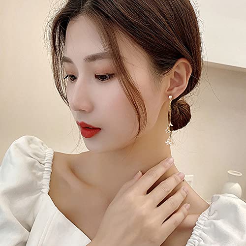 Temperament Crystal Butterfly Drop Dangle Earrings for Women Long Tassel Butterfly Stud Earrings - color: Gold