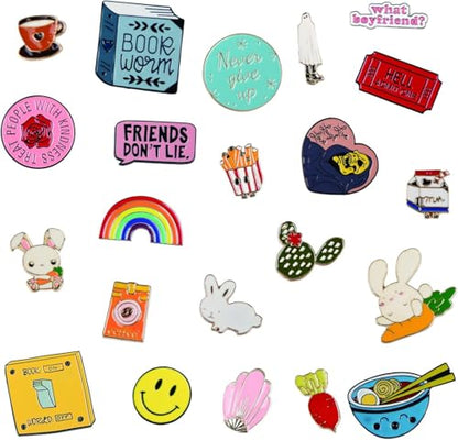 Mixed Enamel Lapel Brooch Pin Set Decoration for Backpack, Hat and Jacket | Birthday Christma Holiday Gift for Friends, Children, Families (Mystery Style) - size: 50 pieces