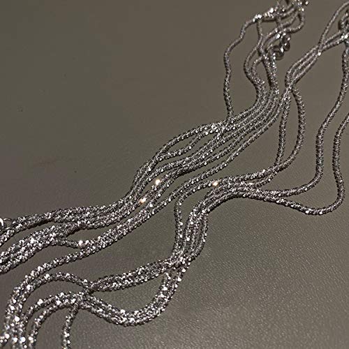 Ladytree S925 Sterling Silver Dainty Simple Choker Necklace,Rolo Chain,Adjustable 13 inches to 16 inches - style: 11_Gypsophila Chain Choker