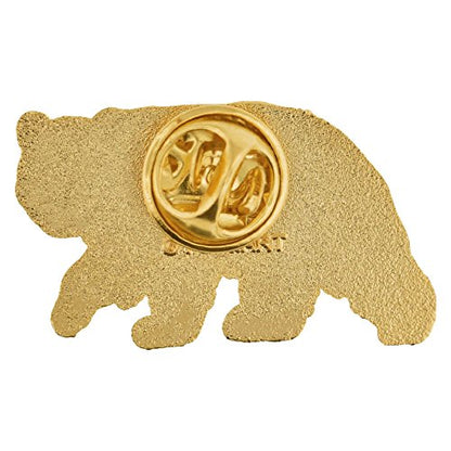 PinMart Wild Animal Enamel Lapel Pin - color: Brown Grizzly Bear Gold Plated, size: 25 Pack