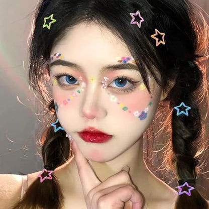 Star Hair Clips Snap Hair Barrettes Non Slip Star Hair Accessories Glitter Colors polka dots Metal Hair Clips for Girls Women -15 PCS 1.18" - color: 15 P -1.18"-Glitter polka dots