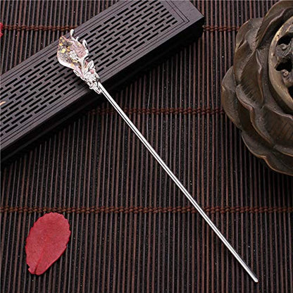 Purple Chinese Japanese Hairpin Chopsticks, Jade Metal Retro Vintage Hair Stick Styling Pins for Women Girl