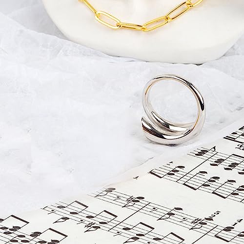 925 Sterling Silver Rings Handmade Rings Adjustable Open Teardrop Rings Waterdrop Ring for Women - color: Color 8