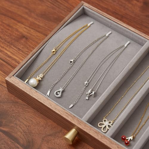 Black Walnut Jewelry Organizer, 4 Layer | Wooden Jewelry Box, For Women, For Necklaces Ring Earring - size: 4 Layer