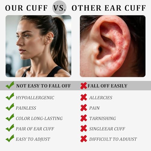 Cubic Zirconia Nail Ear Cuff Non-Piercing Cartilage Earrings | 14K Gold Plated No-Pierce Helix Cuff, Edgy & Minimalist Fashion, Jewelry Gift, Single Ear Cuff (Not a Pair) - color: White Gold