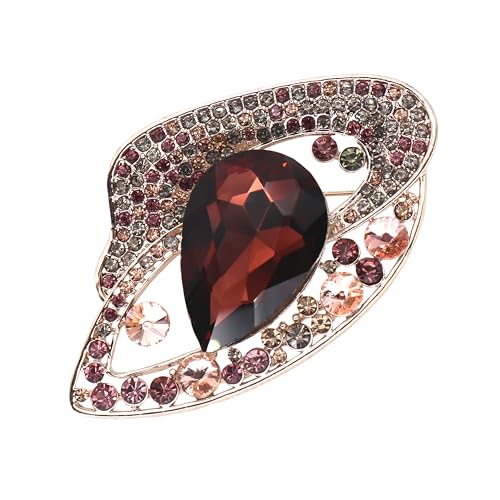 Brooch Pins for Women Girls Fashion Flower Crystal Rhinestone Pearl Jewelry - color: AUG24018PU