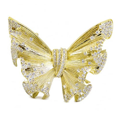 Gold Butterfly Rhinestone Brooch Pin for Women Exquisite Golden Brooch Pin Elegant Dress Broochs Pins Suit Shirt Broochs Pins Butterfly Jewelry Accessories Gift - color: Gold 2