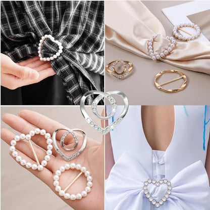 Cute Scarf Ring and Slides for Scarves (4) | T-Shirt Clips for omen Clothing Metal Round Circle Rings and Slides for Scarves Buckle, Metal Circle Buckle