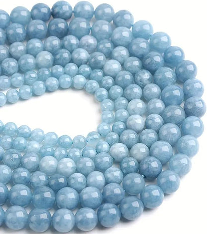Zenkeeper About 180 Pcs Aquamarine Beads for Jewelry Making 4 MM Aquamarine Gemstones Loose Stone Beads - color: Aquamarine, size: 4MM, about 180pcs