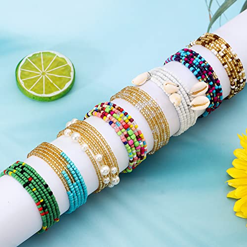 24-50 Inch Waist Beads for Women African Waist Belly Beads | Plus Size Layered Belly Body Chain Colorful Waist Jewelry(8PCS) - size: 27.5 Inch
