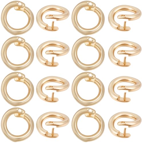 Beebeecraft 1 Box 30Pcs Locking Jump Rings 18K Gold Plated OD 7.5mm ID 5mm Split Round Open Jump Ring Connector Links for Jewelry Making DIY Crafts Necklace Bracelet Keychain - color: Gold