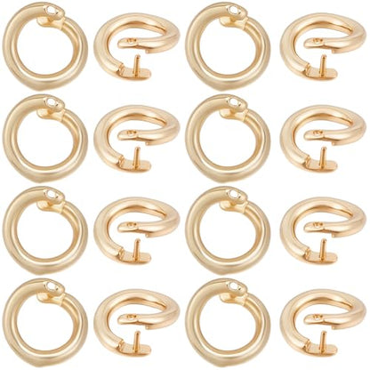 Beebeecraft 1 Box 30Pcs Locking Jump Rings 18K Gold Plated OD 7.5mm ID 5mm Split Round Open Jump Ring Connector Links for Jewelry Making DIY Crafts Necklace Bracelet Keychain - color: Gold
