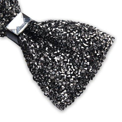 DiBanGu Mens Rhinestone Bow Tie with Ring and Lapel Pin Set | Adjustable Strap,Pre-tied Style,3PCS,Sequin Diamond Bowties，Solid/Mix Color,Shiny Accessory,for Party Prom Banquet Wedding - color: Dark Grey