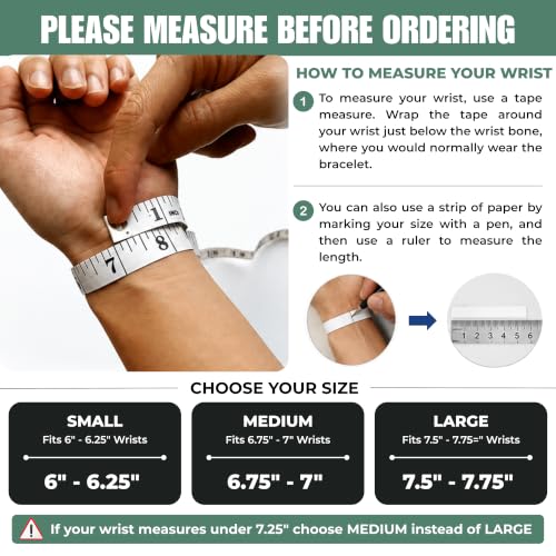 Cherry Tree Collection Gemstone Beaded Bracelets For Women and Men – Promotes Protection, Courage, Focus, Balance & Luck – Available in S, M, L with 4mm Round Beads - color: African Turquoise, size: Large