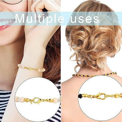 1000PCS Jewelry Making Accessories Set, 100 Lobster Claw Clasps 300 Crimp Beads Crimp Beads Clasps Caps 600 Open Jump Ring Connectors for DIY Bracelet Necklace Crafts Jewelry Making(Gold) - color: Gold