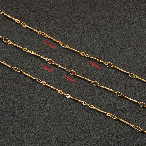 UMAOKANG 5 Meters Gold Plated Jewelry Making Chains on Spool Dainty Stainless Steel Stick Chain Bulk Thin Craft Chain Roll - color: Stick Gold