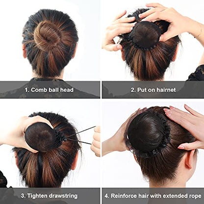 KESAPLAN 6PCS Bun Hair Nets Set Reusable Elastic Mesh Bun Cover for Ballerina Dancer Bank Clerk Nurse Hair Fixing Black Stretch Lace Hair Accessories Headwear for Women Girls Mixed Style (Medium)