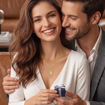 ANDSO Heart Moissanite Necklaces Birthday Jewelry Gifts for Women | S925 Silver /Gold Plating Birthstone Necklace, Ideal Anniversary Christmas Valentine Present for Mom Wife Her Girlfriend - style: 14K Gold Plated Stainless Steel-2 Carat