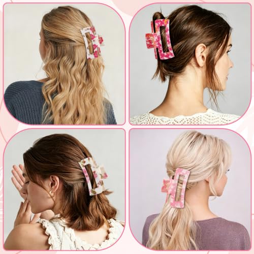 laxizar 4 Pcs Hair Clips 4.1 Inch Claw Cips Floral Hair Accessories - color: floral print 1