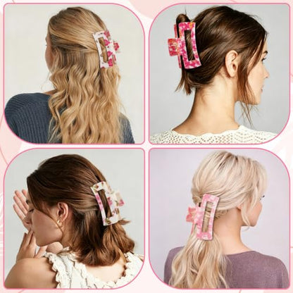 laxizar 4 Pcs Hair Clips 4.1 Inch Claw Cips Floral Hair Accessories - color: floral print 1