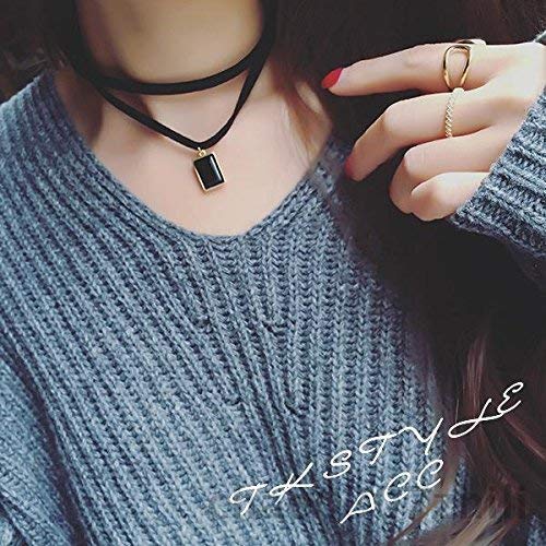 YOKER 22 Pcs Necklaces Black Velvet Choker Set for Women Classic Adjustable Gothic Lace Black Collar Tattoo Lace Chokers Charm Stretch for Party Cosplay Christmas Birthday