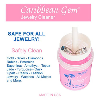 Jewelry Cleaner Kit 8oz with Basket, Brush & Polishing Cloth - All Purpose Jewelry Cleaner Solution for Gold, Silver, Diamonds, Rings, Necklaces, Gems, Precious Stones & Metals - style: 8oz Kit