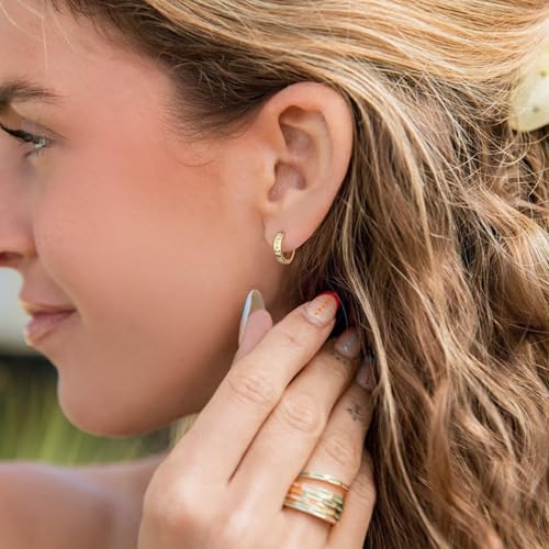 DAILY VIBES Dainty Small Star Huggie Hoop Earrings for Women Trendy | 925 Sterling Silver Post, 14K Gold or Silver Plated, Mini Cubic Zirconia, Cartilage Hoop Earrings - color: Gold Asymmetric Star