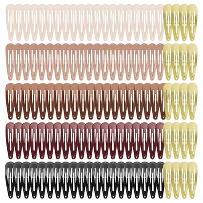 120 Pack 2 Inch Barrettes Women Metal Snap Hair Clips Accessories | Non - Slip Hairpins Barrettes for Kids Girls Teens ( 6 Colors x 20pcs ) - color: Brown Gold Beige