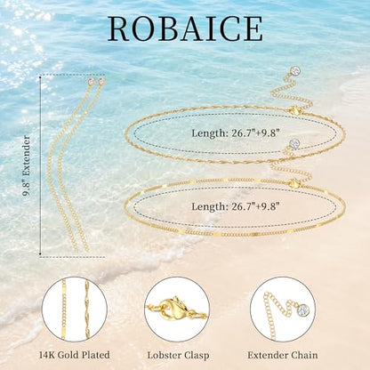 Tewiky Layered Waist Chain for Women, 14K Gold/Silver Plated Belly Chains | Beach Waist Beads Chain, Waterproof Twist Figaro Cuban Body Chain, Summer Jewelry for Women Gifts - color: Gold Waist Chain4