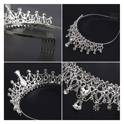 Multi-Style Face Shape-Fitted Tiara & Crown Collection Adjustable Comfortable Crystal Headpieces for Weddings Parties & Photography