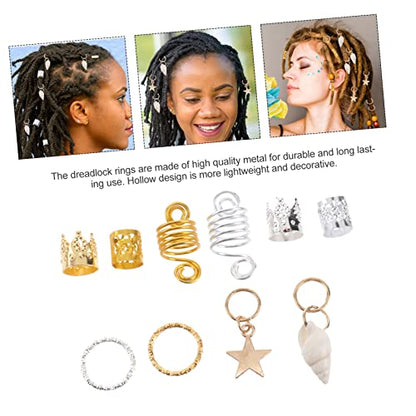 90pcs Dreadlock Hair Accessory Set Metal Hair Cuffs Fashion Jewelry for Women Hollow Design