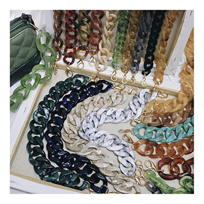 AUMEY Handbag Chain Straps Acrylic Purse Chain Strap Fashionable Replacement Purse Clutches Handles for Purse Handbags DIY Crafts, 19 inch of Each (MSL02- Leopard print) - color: Msl02- Leopard Print